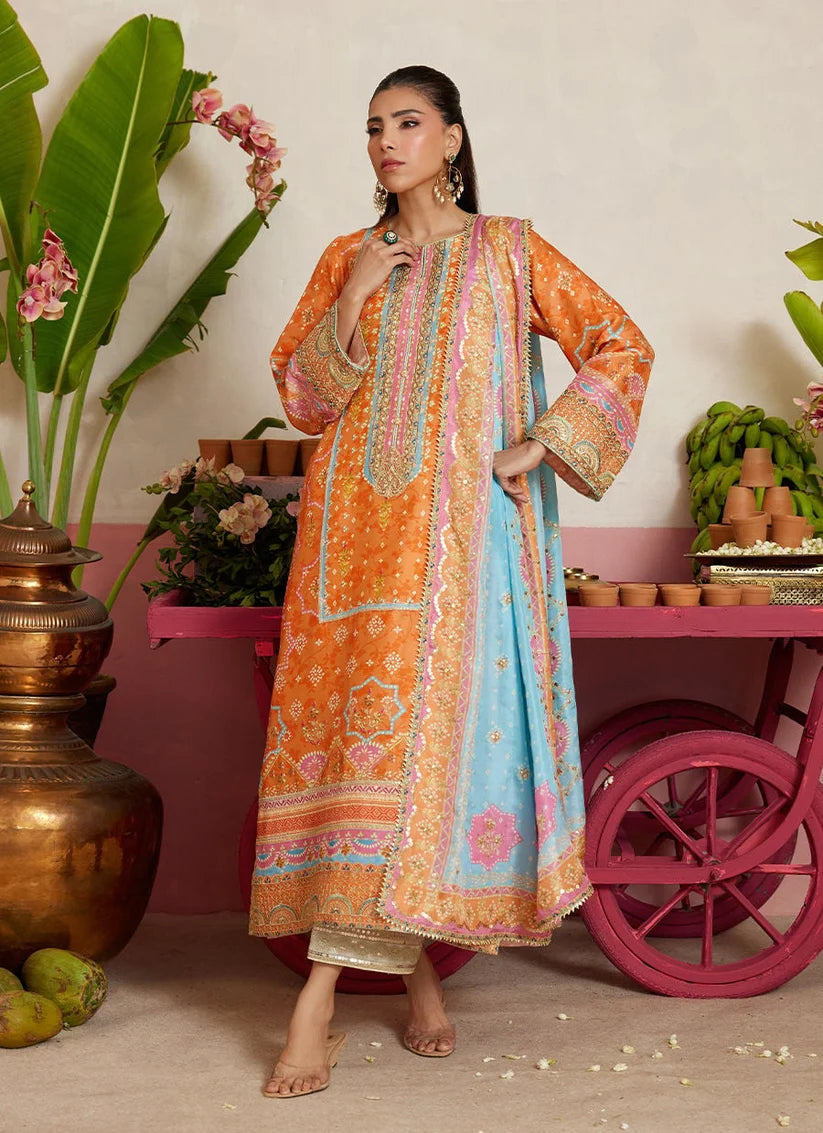 Jenna Tangerine Shirt And Dupatta | MAYNA FESTIVE PRINTS '26 | FARAH TALIB AZIZ