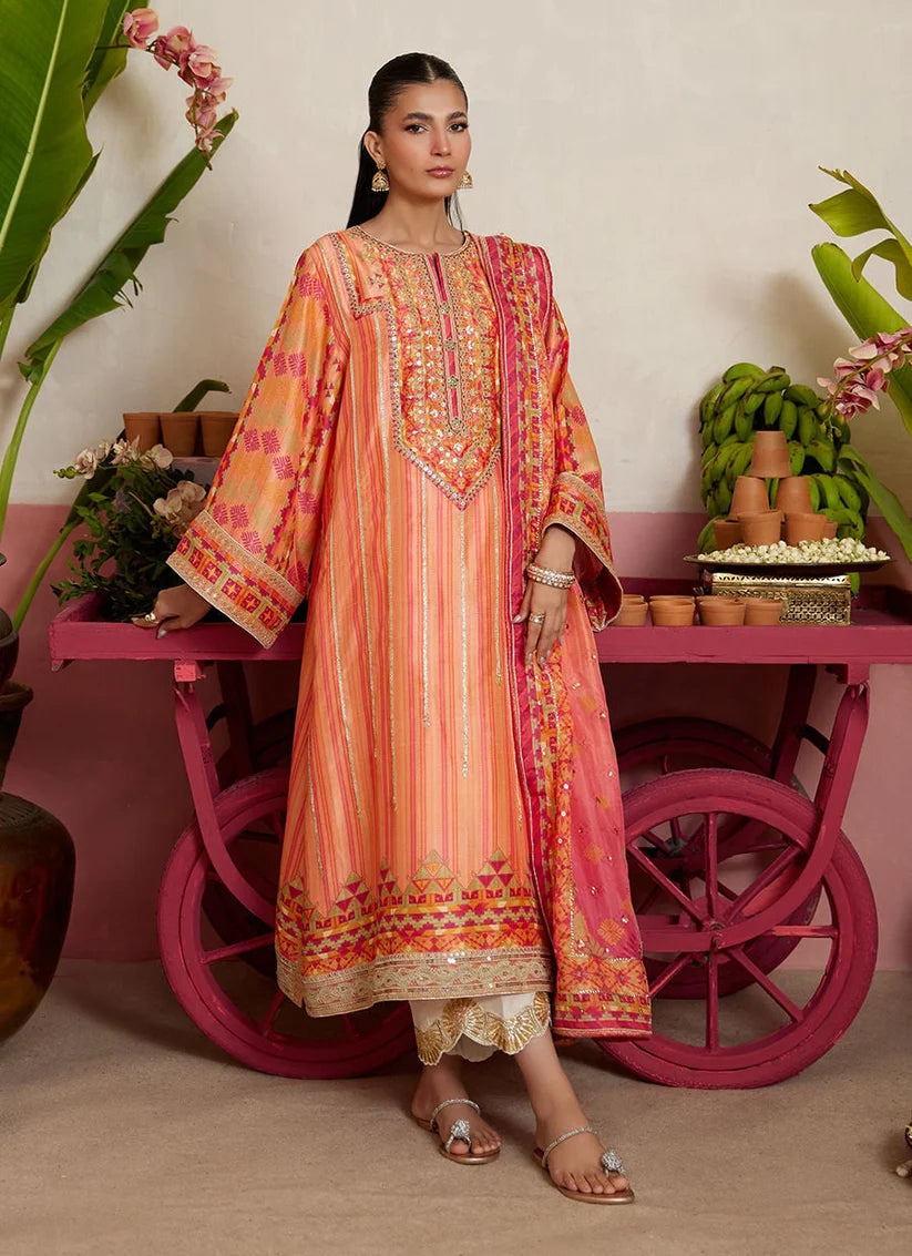 Romero Orange Shirt And Dupatta | MAYNA FESTIVE PRINTS '26 | FARAH TALIB AZIZ