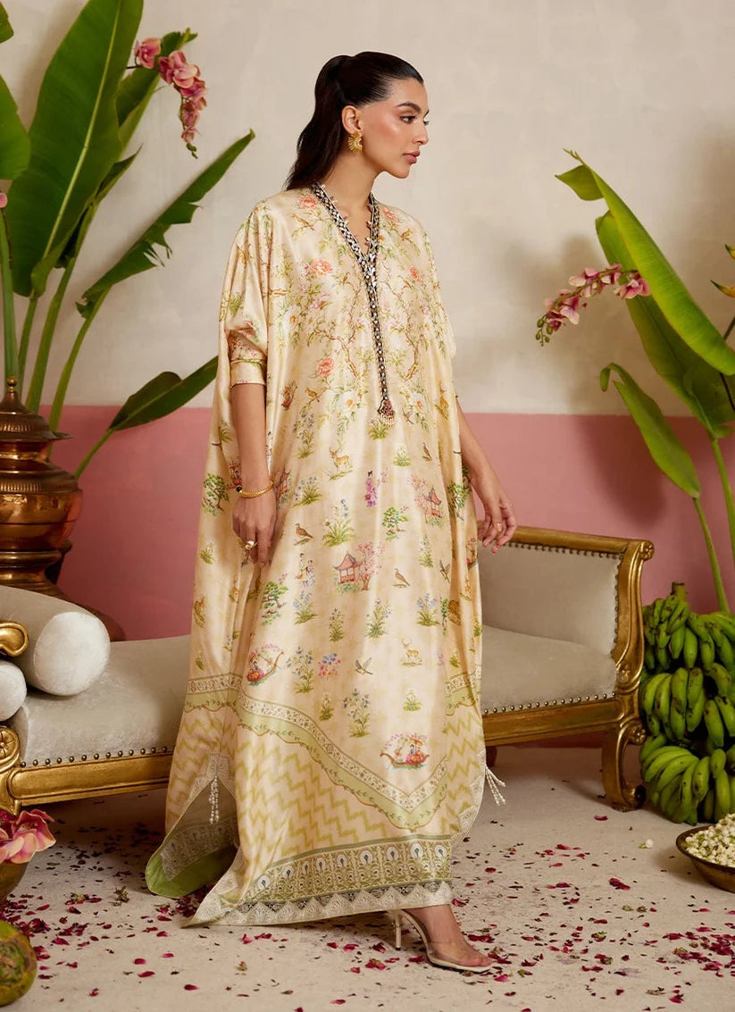 Daine Cream kaftan | MAYNA FESTIVE PRINTS '26 | FARAH TALIB AZIZ