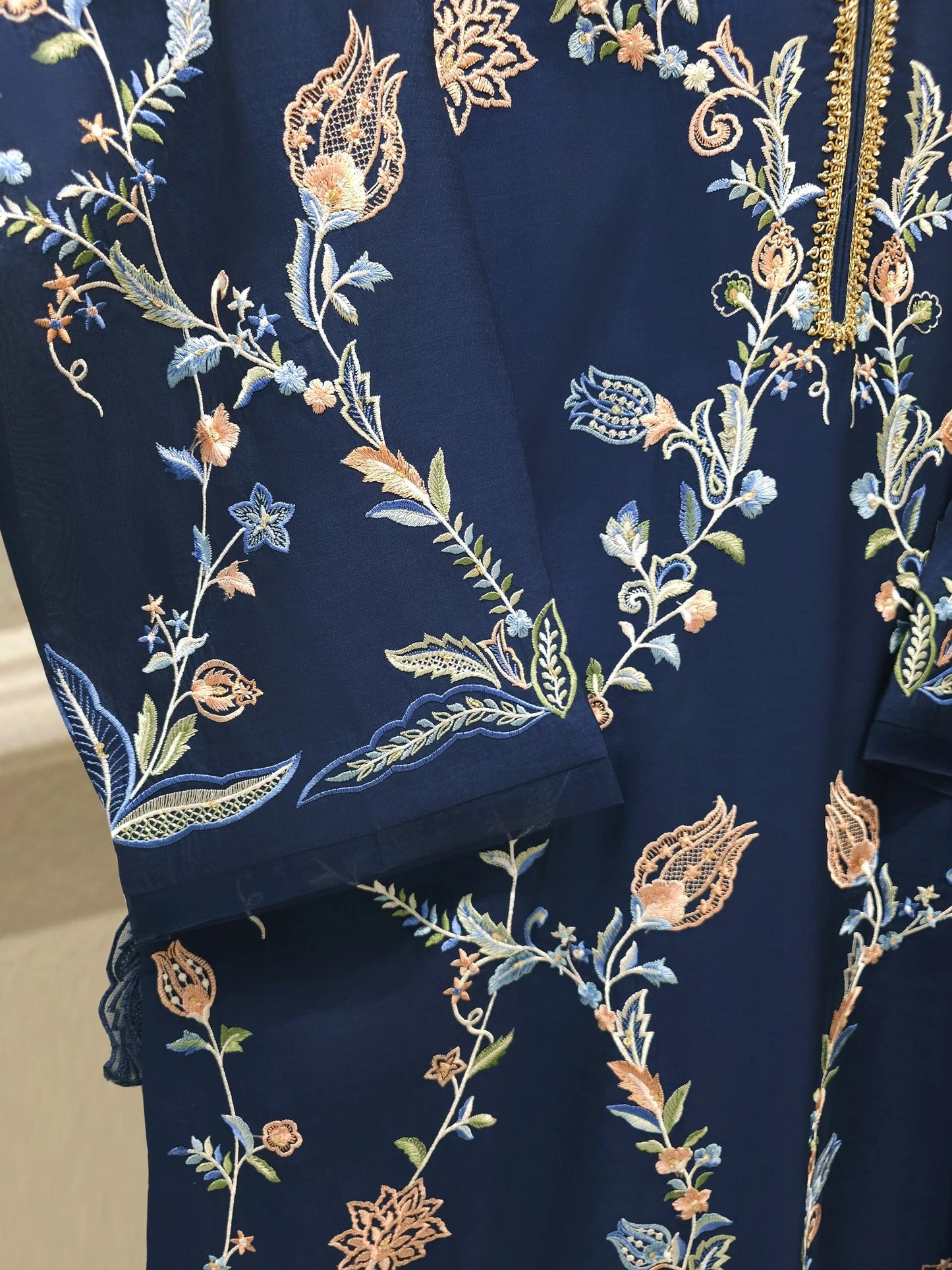 S112783 | Pure Khaddi Silk Embroidered Suit | Aghanoor Bridal