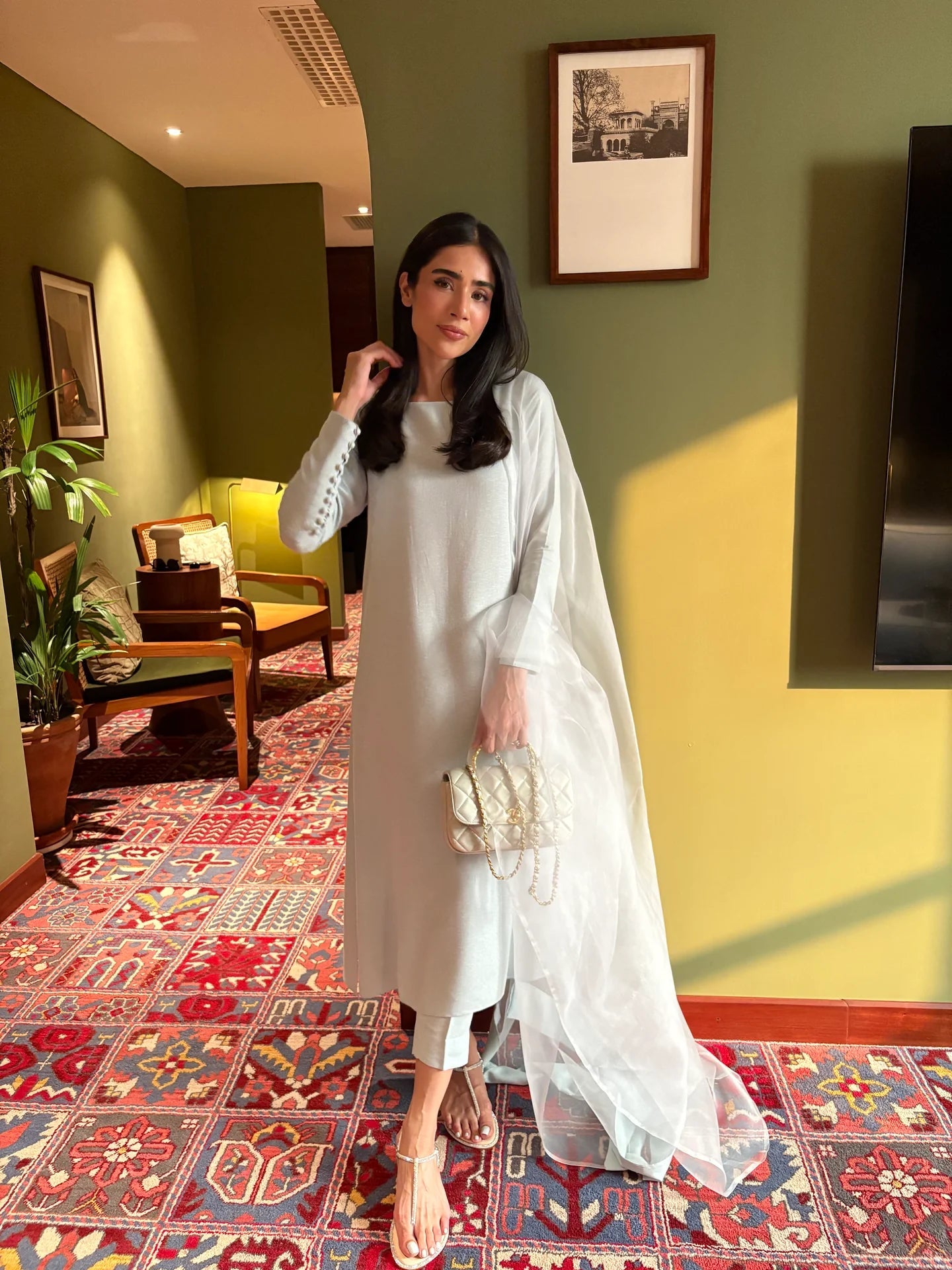 Muted Grey-Blue Buttoned Set | Sak Atelier