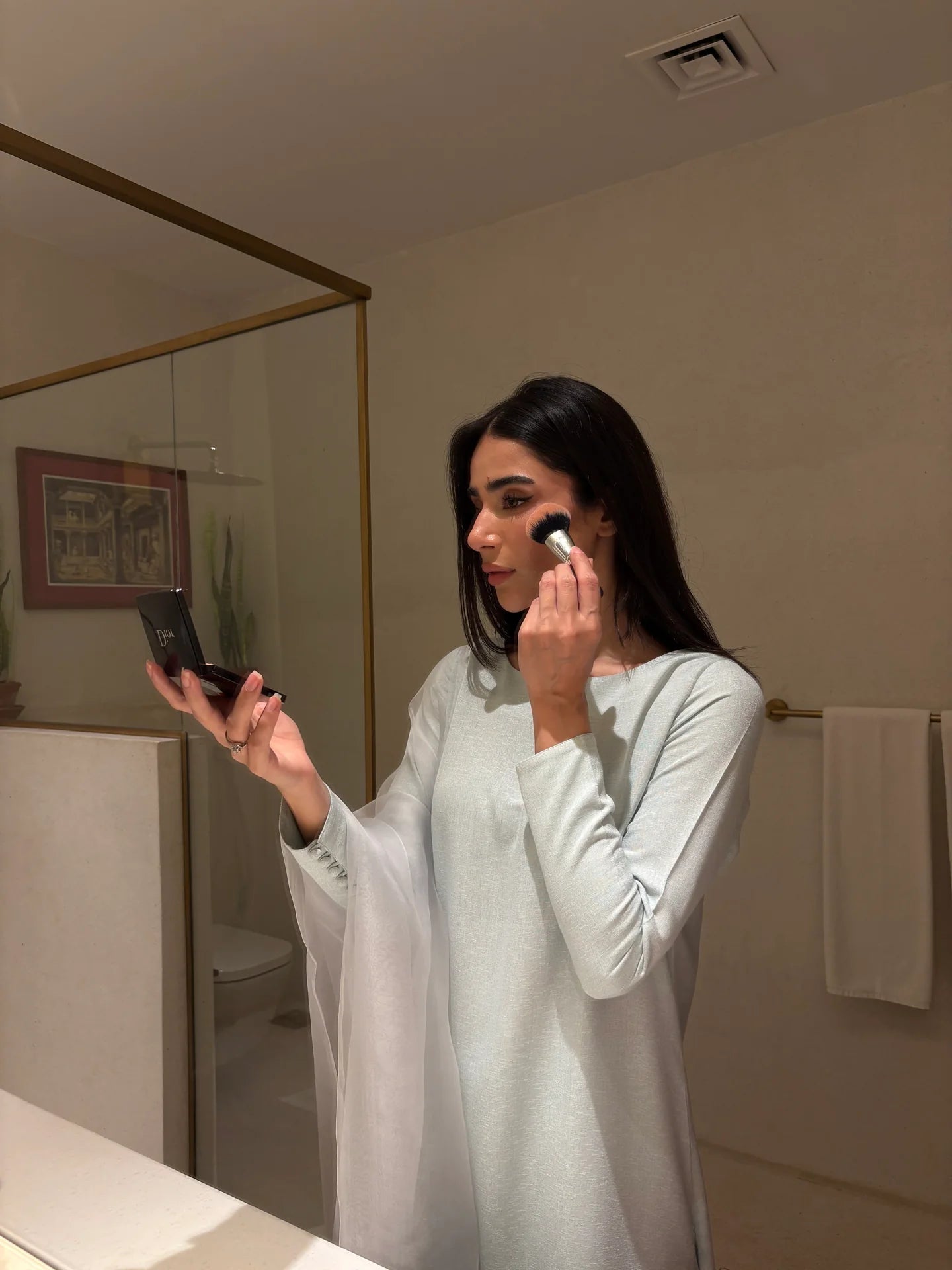 Muted Grey-Blue Buttoned Set | Sak Atelier