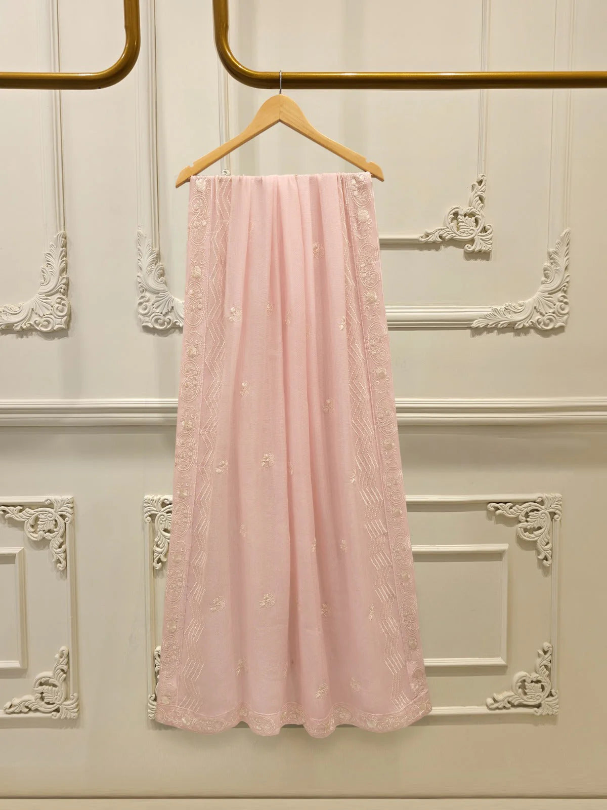 S112866 | Pure Embroidered Cotton Net Suit | Aghanoor Bridal