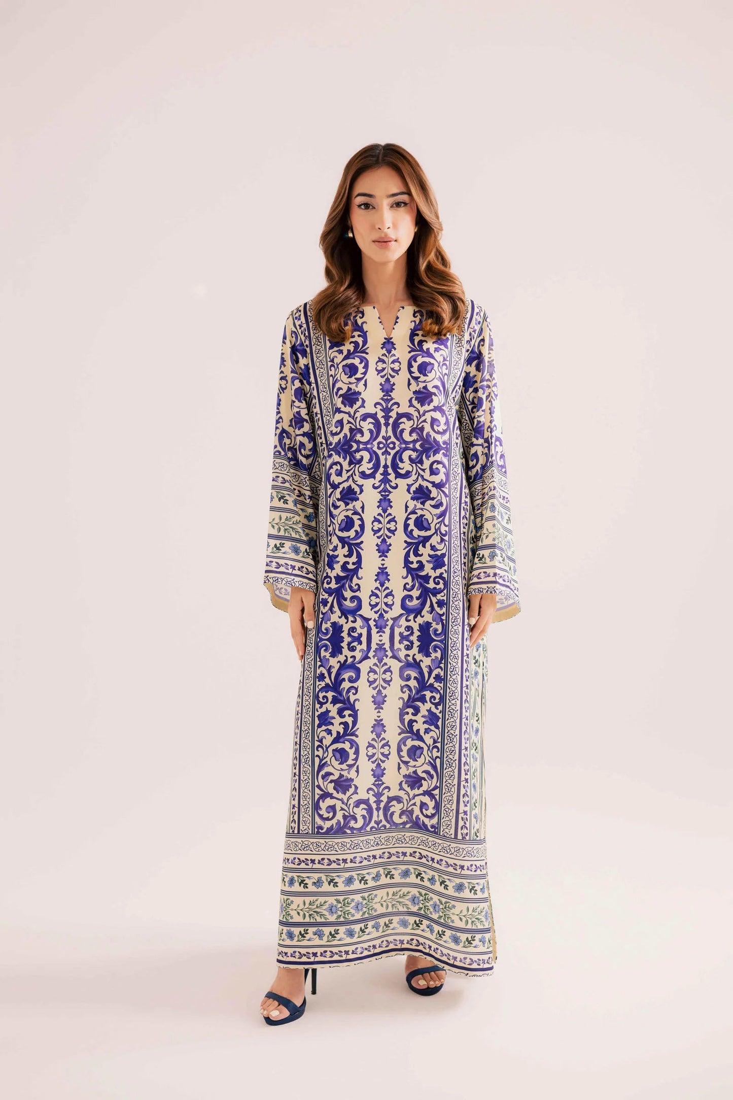 KF14 - Winter Printed Kaftaan | Winter Kaftaan | Silayi Pret