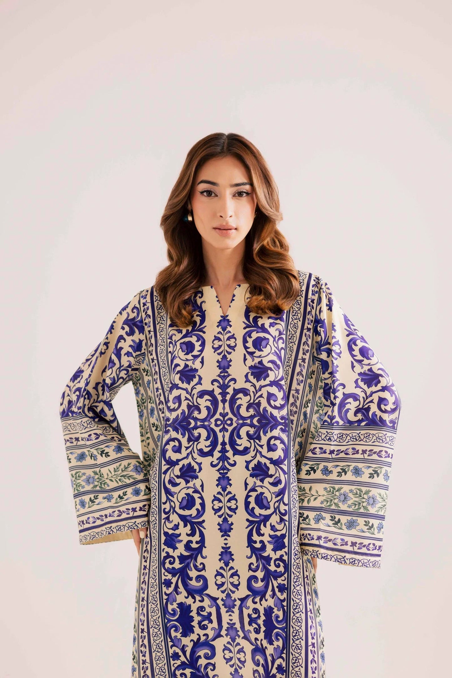 KF14 - Winter Printed Kaftaan | Winter Kaftaan | Silayi Pret