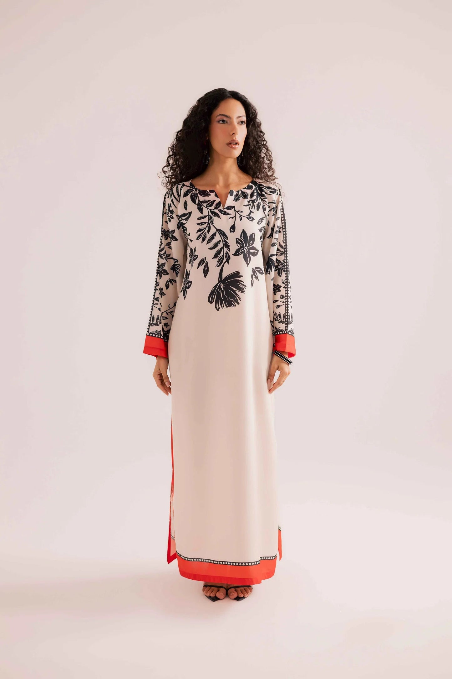 KF27 - Winter Printed Kaftaan | Winter Kaftaan | Silayi Pret