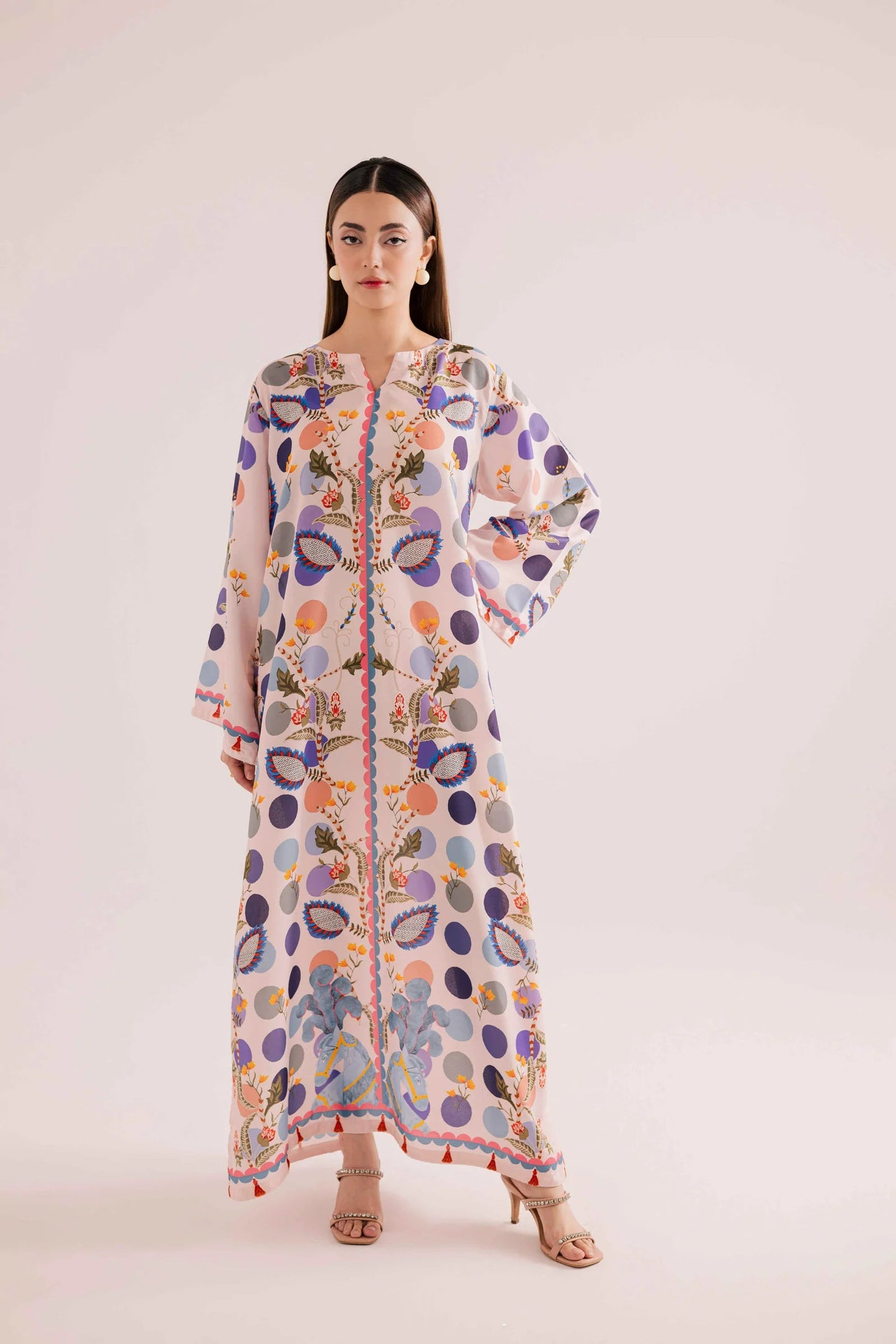 KF30 - Winter Printed Kaftaan | Winter Kaftaan | Silayi Pret