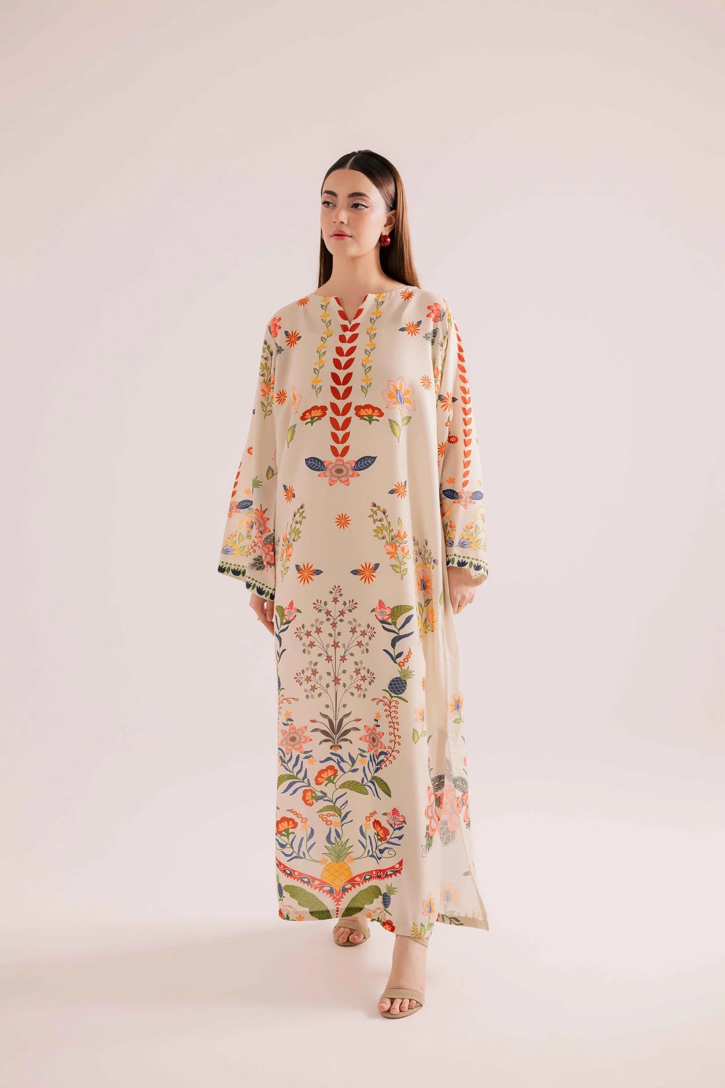 KF17 - Winter Printed Kaftaan | Winter Kaftaan | Silayi Pret