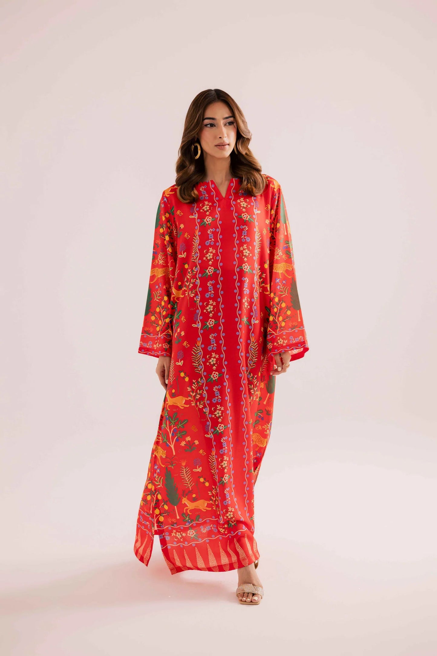 KF03 - Winter Printed Kaftaan | Winter Kaftaan | Silayi Pret