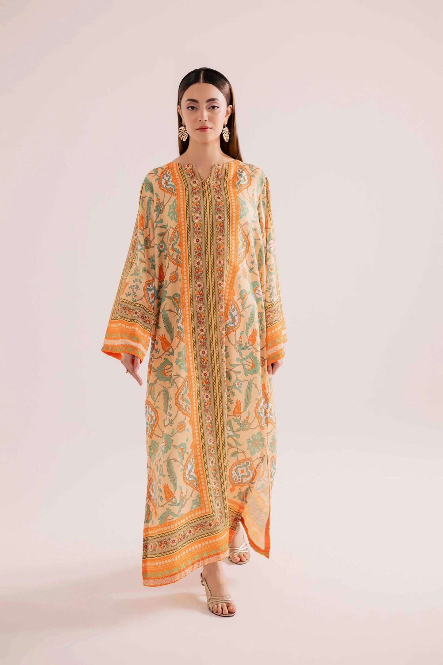 KF09 - Winter Printed Kaftaan | Winter Kaftaan | Silayi Pret