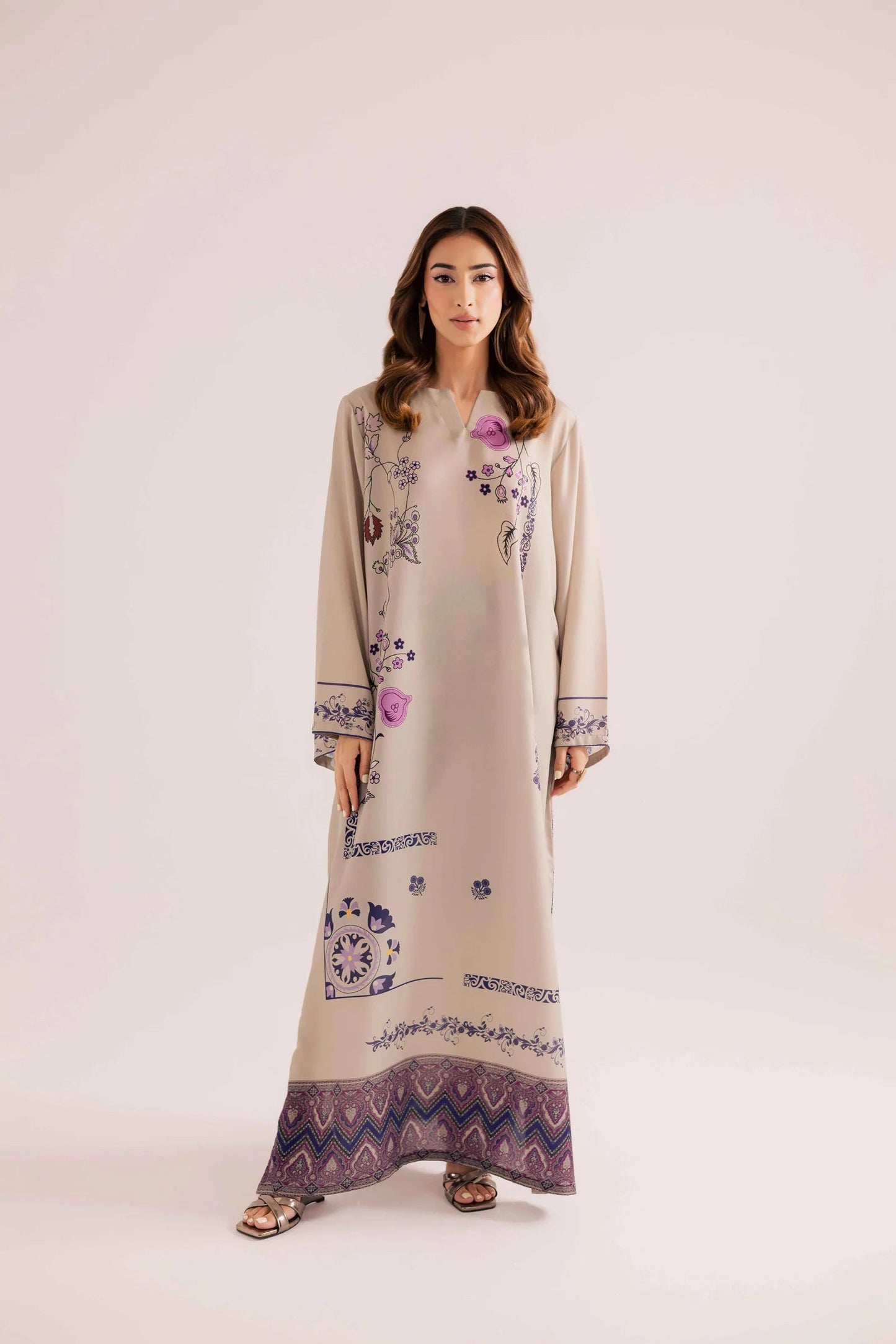 KF08 - Winter Printed Kaftaan | Winter Kaftaan | Silayi Pret