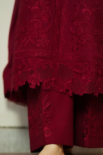 Zaib Summer Lawn Vol 2 '26 - Scarlet Luxury Embroidered Lawn SET (NEL-26616) EID UL Adha 2026
