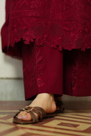 Zaib Summer Lawn Vol 2 '26 - Scarlet Luxury Embroidered Lawn SET (NEL-26616) EID UL Adha 2026