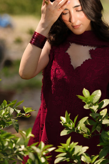 Zaib Summer Lawn Vol 2 '26 - Scarlet Luxury Embroidered Lawn SET (NEL-26616) EID UL Adha 2026