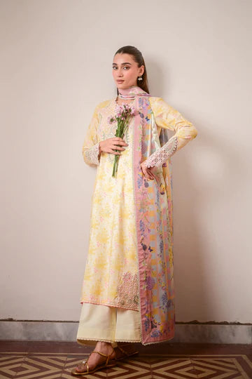 Zaib Summer Lawn Vol 2 '26 - Buttercup Garden Luxury Printed Embroidered Lawn SET (NEL-26620) - EID UL Adha 2026