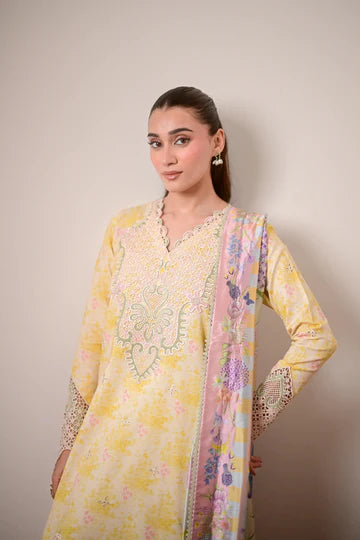 Zaib Summer Lawn Vol 2 '26 - Buttercup Garden Luxury Printed Embroidered Lawn SET (NEL-26620) - EID UL Adha 2026