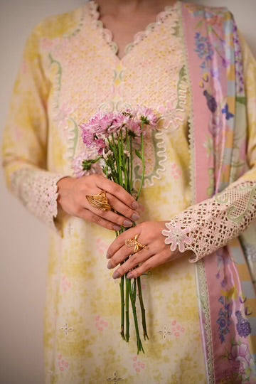 Zaib Summer Lawn Vol 2 '26 - Buttercup Garden Luxury Printed Embroidered Lawn SET (NEL-26620) - EID UL Adha 2026