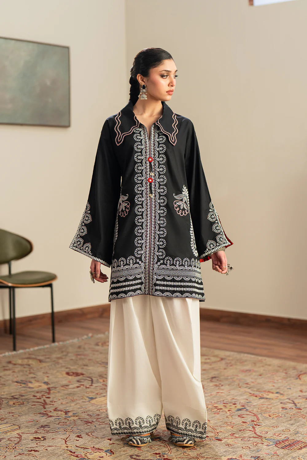 JET BLACK | E4386/103/902 | Rozana Collection Summer '26 - Drop 2 | Ethnc