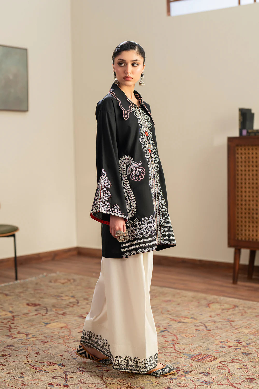 JET BLACK | E4386/103/902 | Rozana Collection Summer '26 - Drop 2 | Ethnc