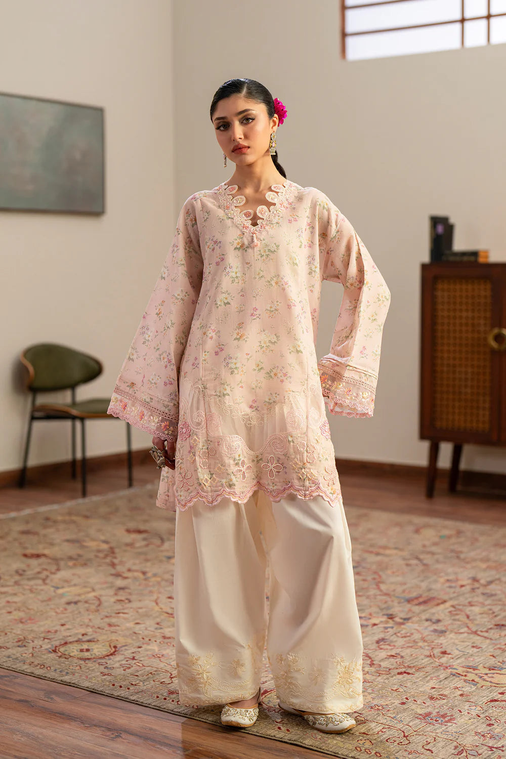 POWDER PINK | E4181/103/315 | Rozana Collection Summer '26 - Drop 2 | Ethnc