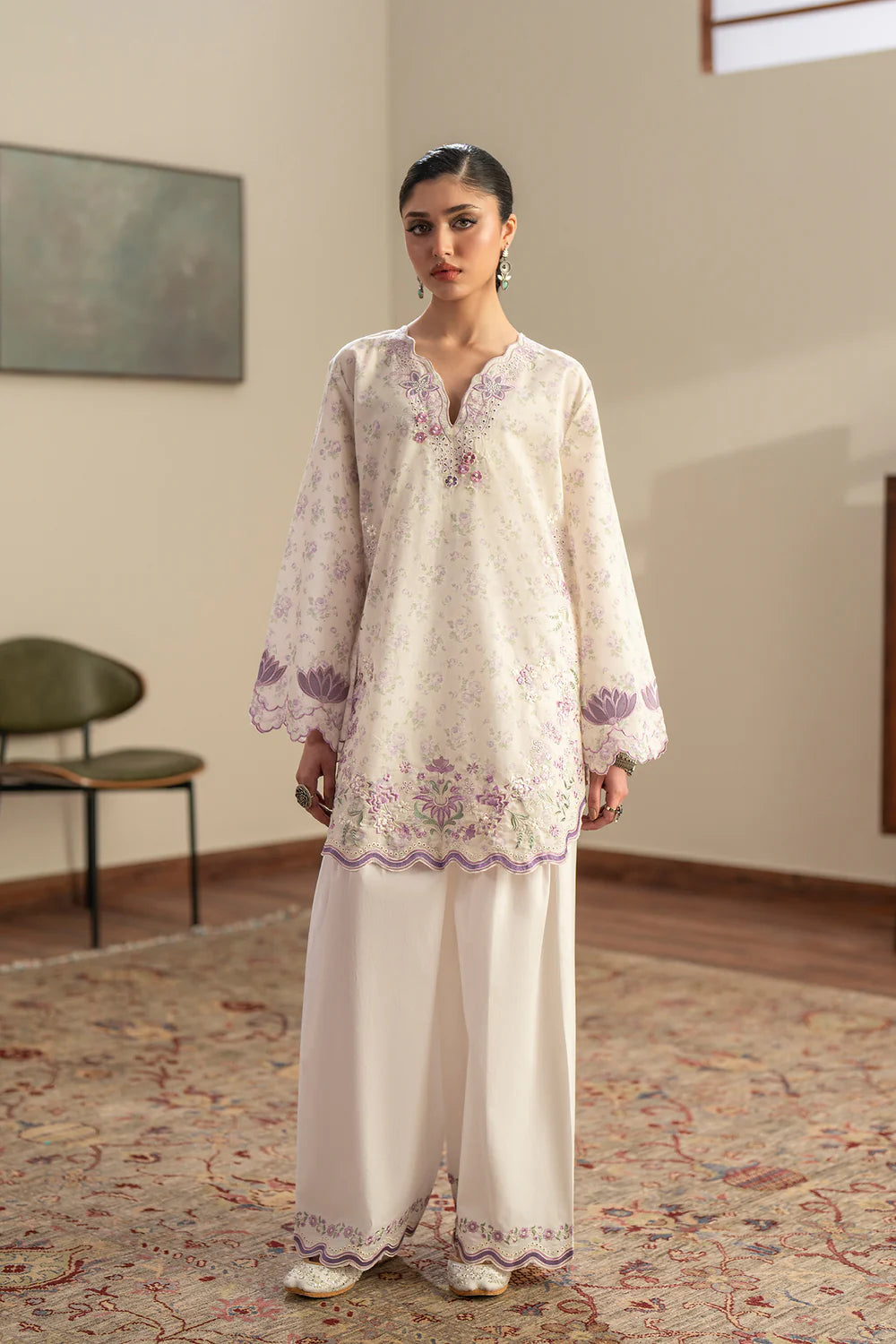 WHITE | E4422/103/001 | Rozana Collection Summer '26 - Drop 2 | Ethnc
