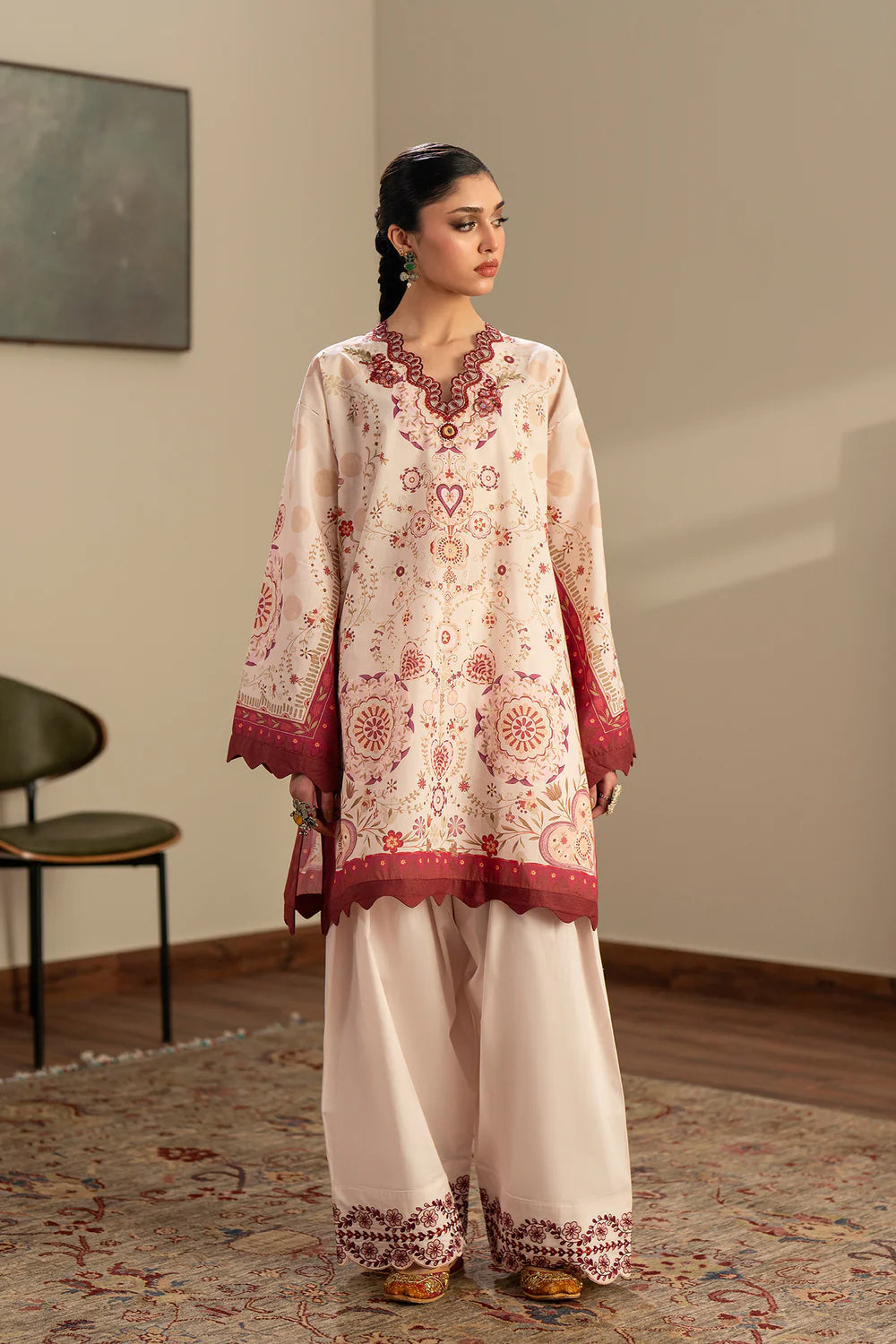 PALE CORAL | E4421/103/329 | Rozana Collection Summer '26 - Drop 2 | Ethnc