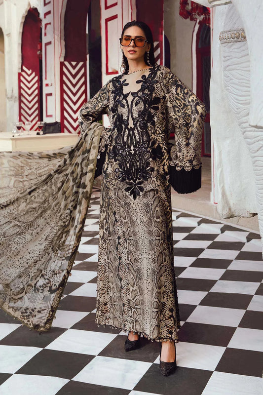 Maria.B M-Prints Unstitched '25 - Embroidered Linen Suit | MPT-2702-B