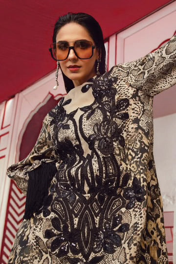 Maria.B M-Prints Unstitched '25 - Embroidered Linen Suit | MPT-2702-B