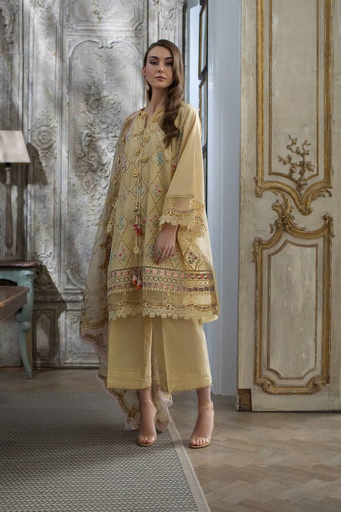 Sobia Nazir Luxury Lawn 2024 | Yellow Suit-Set