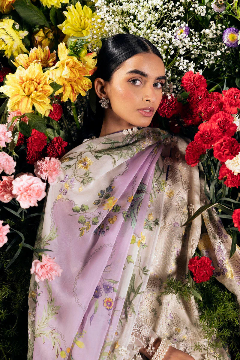(L261-008-CL) | Unstitched Luxury Lawn '26 | SANA SAFINAZ