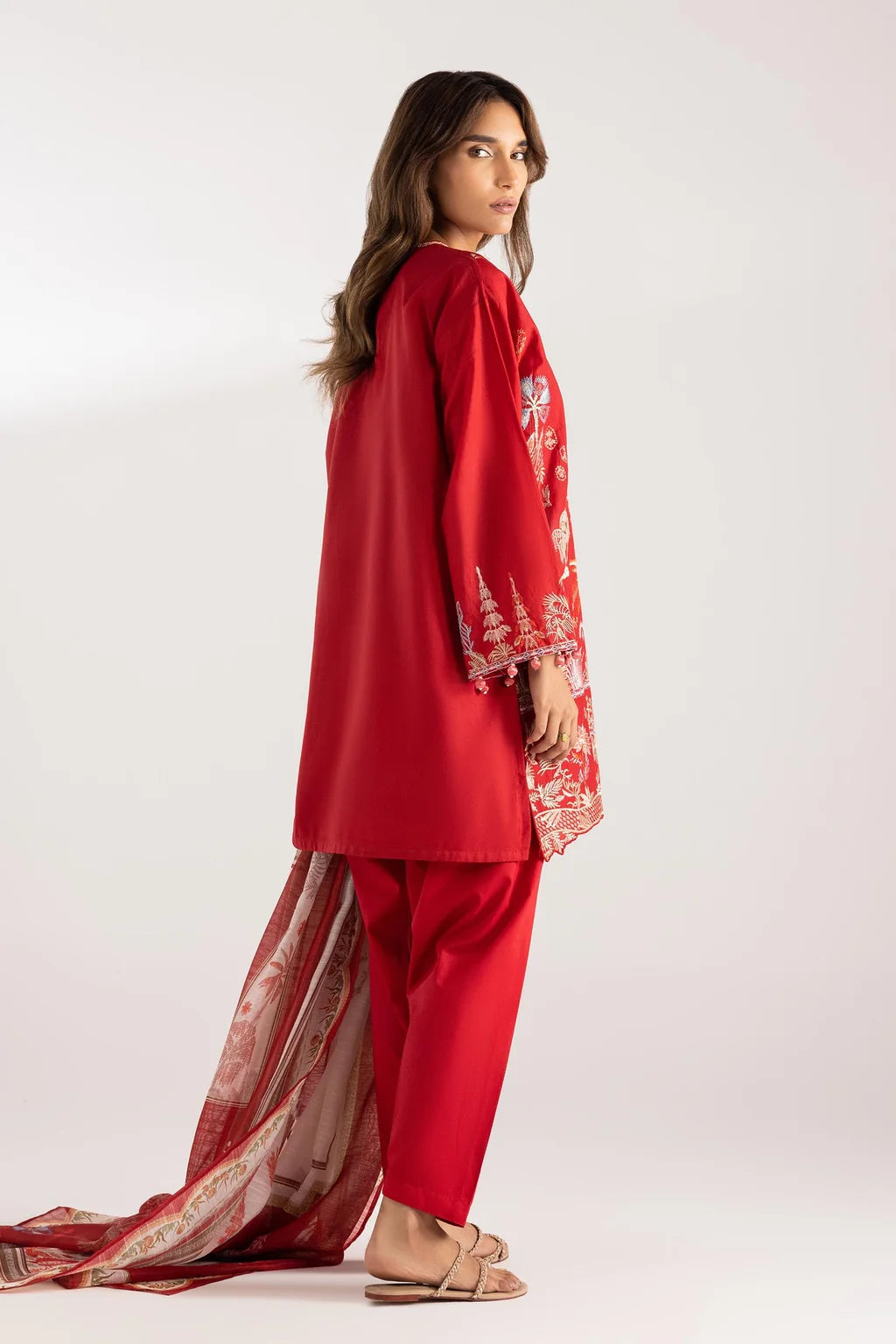 Stitched Embroidered Muzlin Lawn Suit | Sana Safinaz