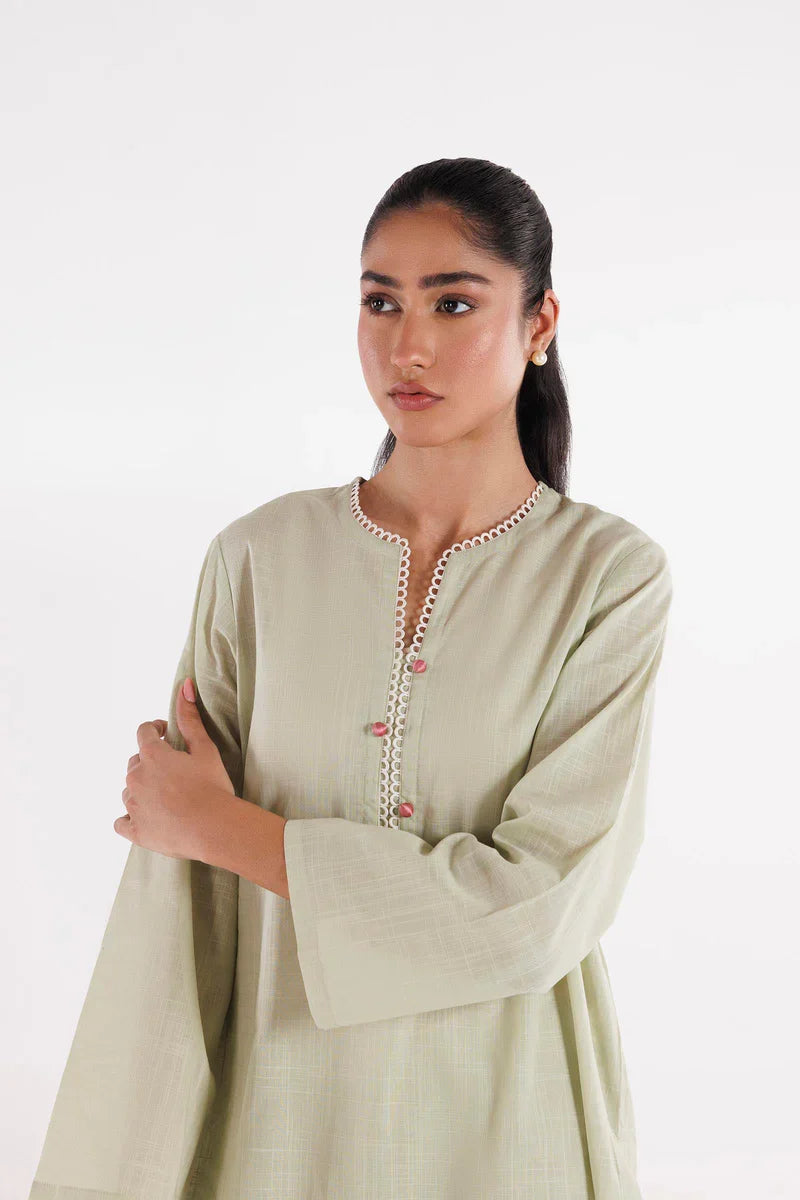 SS26BSD007P2T | Spring Summer '26 - Stitched Dyed Lawn Shirt + Culotte | SANA SAFINAZ