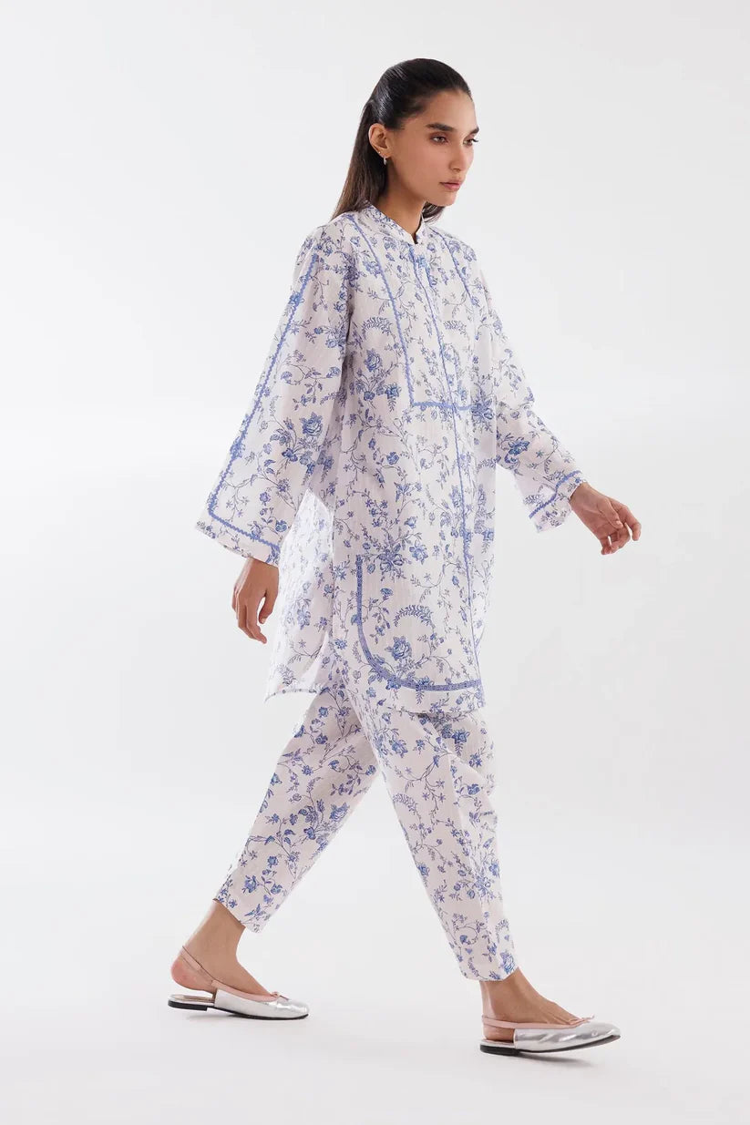 SS26BSP036P2T | Spring Summer '26 - Stitched Printed Brochia Shirt + Shalwar | SANA SAFINAZ