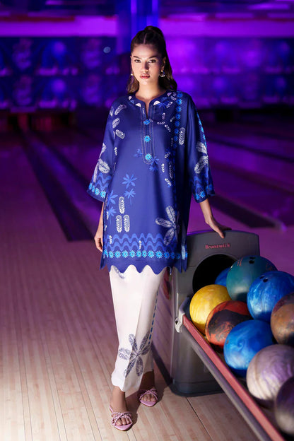 SS26BSP112P2T | Spring Summer '26 - Stitched Printed Viscose Shirt + Culotte | SANA SAFINAZ