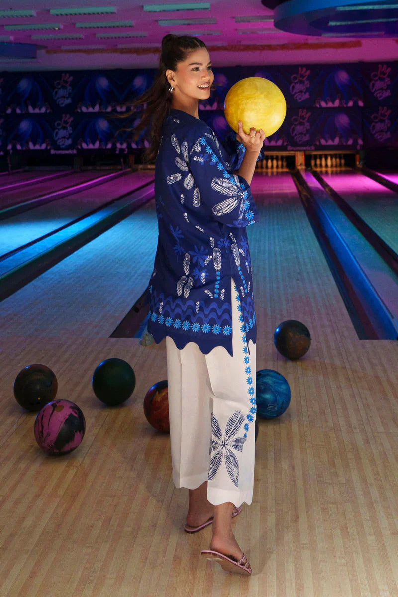 SS26BSP112P2T | Spring Summer '26 - Stitched Printed Viscose Shirt + Culotte | SANA SAFINAZ