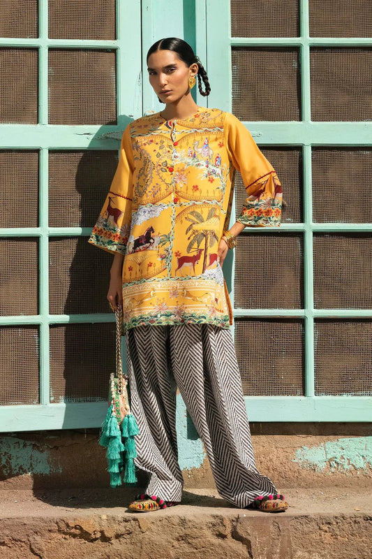 SS26BSP118P2T | Spring Summer '26 - Stitched Printed Viscose Shirt + Shalwar | SANA SAFINAZ