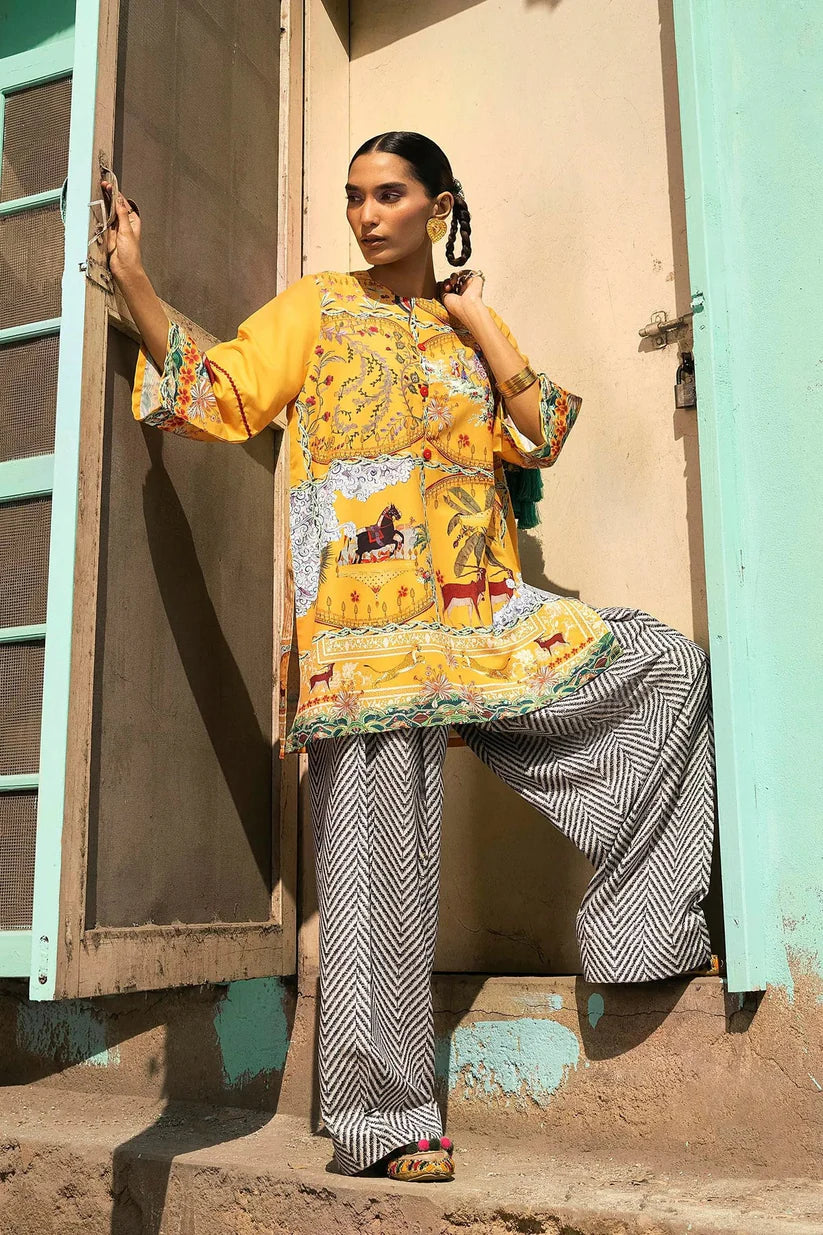 SS26BSP118P2T | Spring Summer '26 - Stitched Printed Viscose Shirt + Shalwar | SANA SAFINAZ