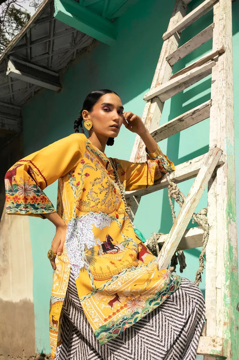 SS26BSP118P2T | Spring Summer '26 - Stitched Printed Viscose Shirt + Shalwar | SANA SAFINAZ