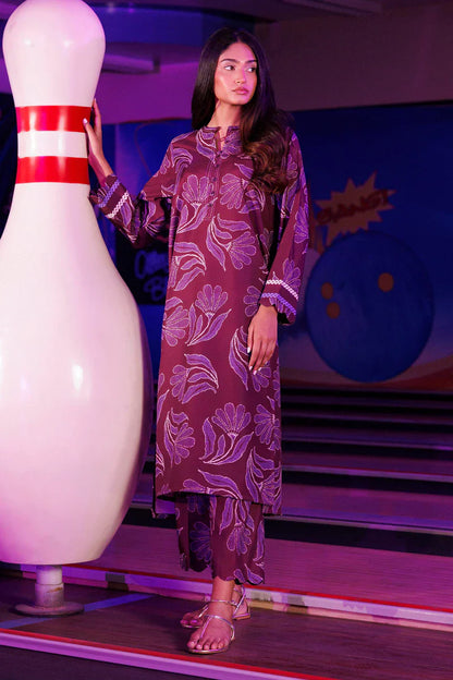 SS26BSP123P2T | Spring Summer '26 - Stitched Printed Viscose Shirt + Culotte | SANA SAFINAZ