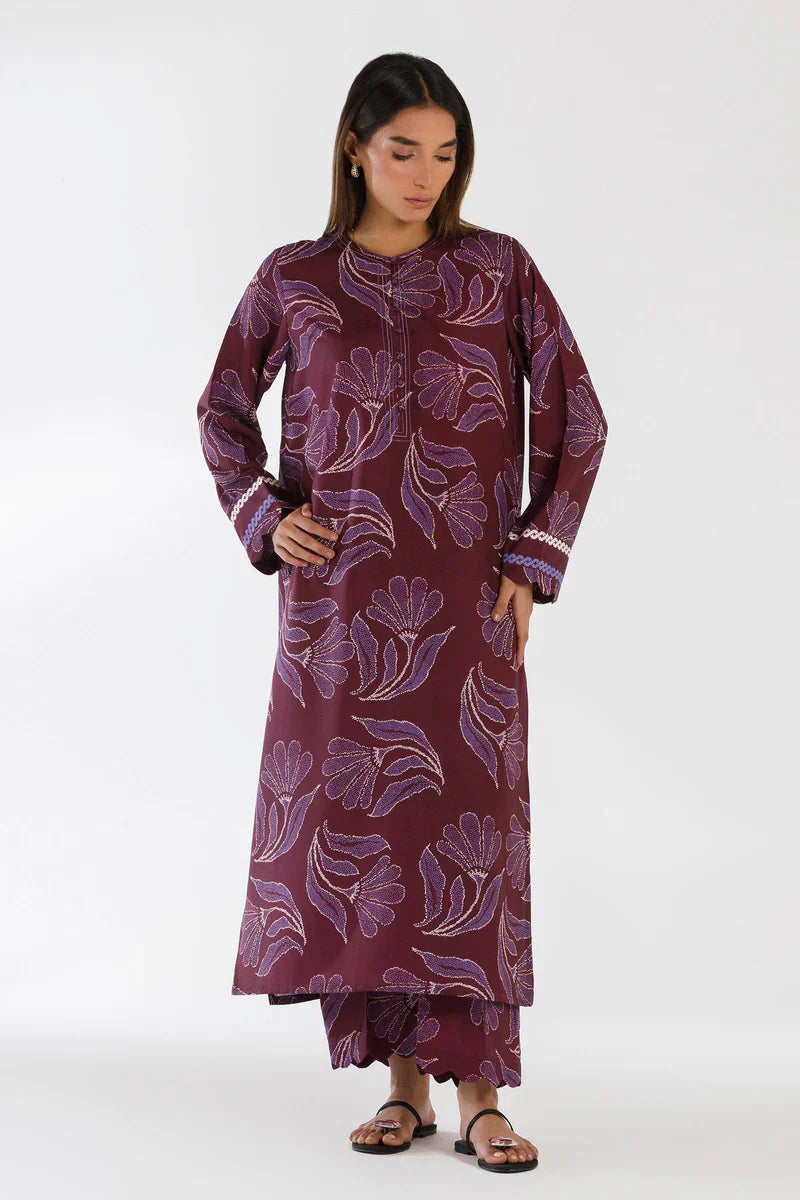 SS26BSP123P2T | Spring Summer '26 - Stitched Printed Viscose Shirt + Culotte | SANA SAFINAZ