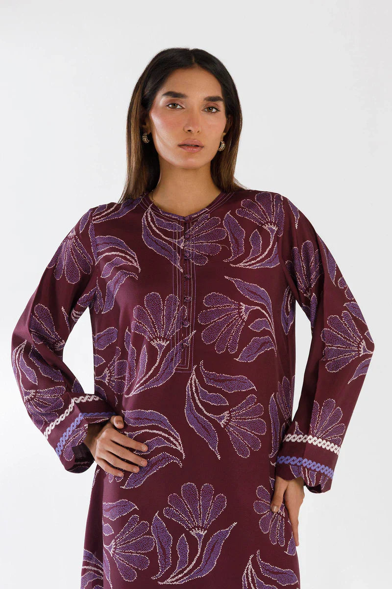 SS26BSP123P2T | Spring Summer '26 - Stitched Printed Viscose Shirt + Culotte | SANA SAFINAZ