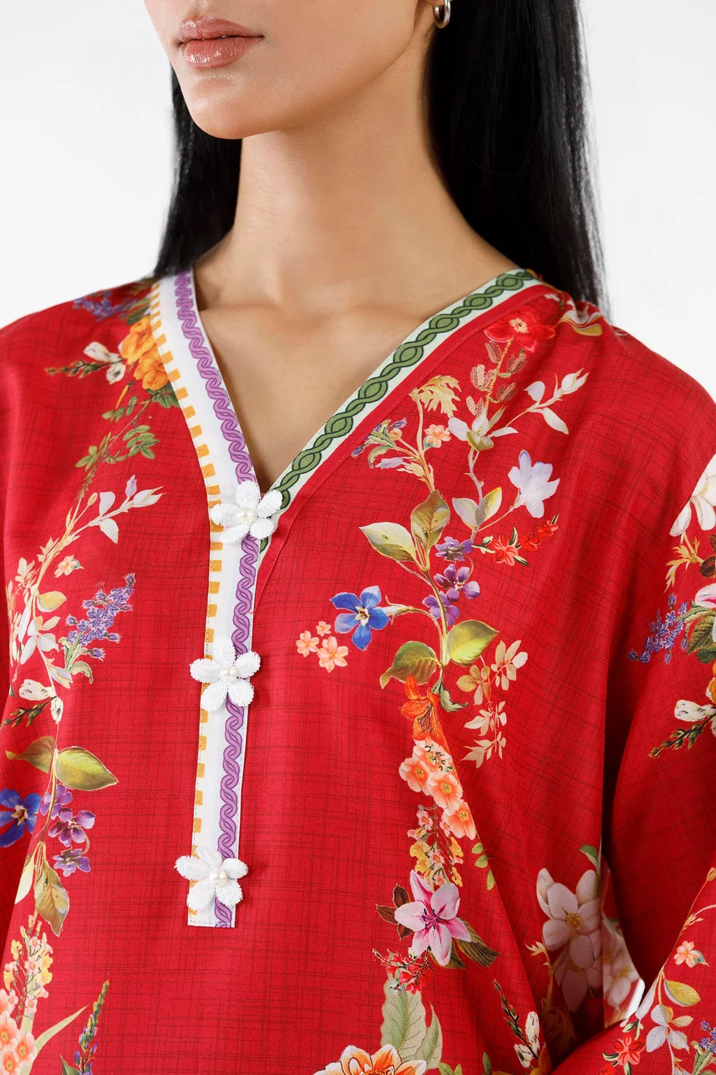 Stitched Printed Viscose Shirt & Shalwar | Sana Safinaz