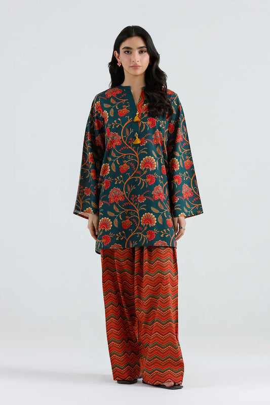 Sana Safinaz Eid Edit '26 - Stitched Printed Lawn Shirt+ Shalwar | Ss26bsp377p2t