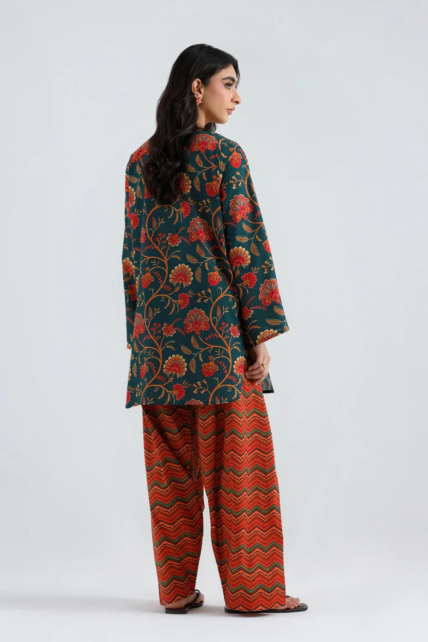 Sana Safinaz Eid Edit '26 - Stitched Printed Lawn Shirt+ Shalwar | Ss26bsp377p2t