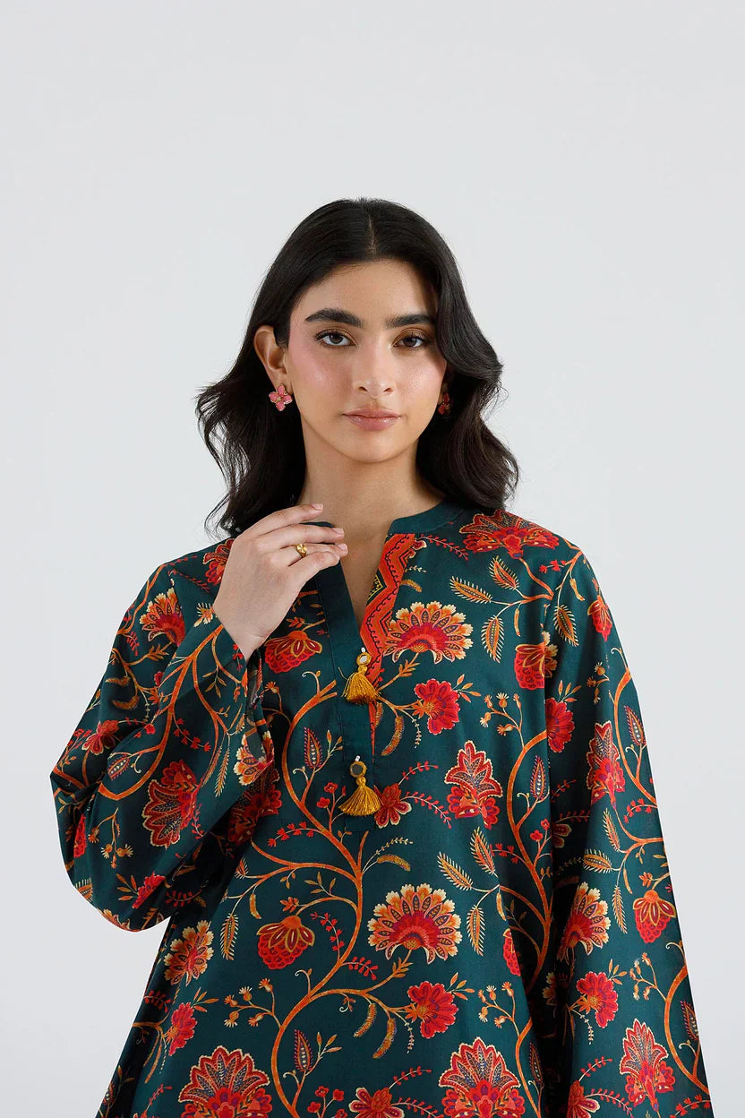 Sana Safinaz Eid Edit '26 - Stitched Printed Lawn Shirt+ Shalwar | Ss26bsp377p2t