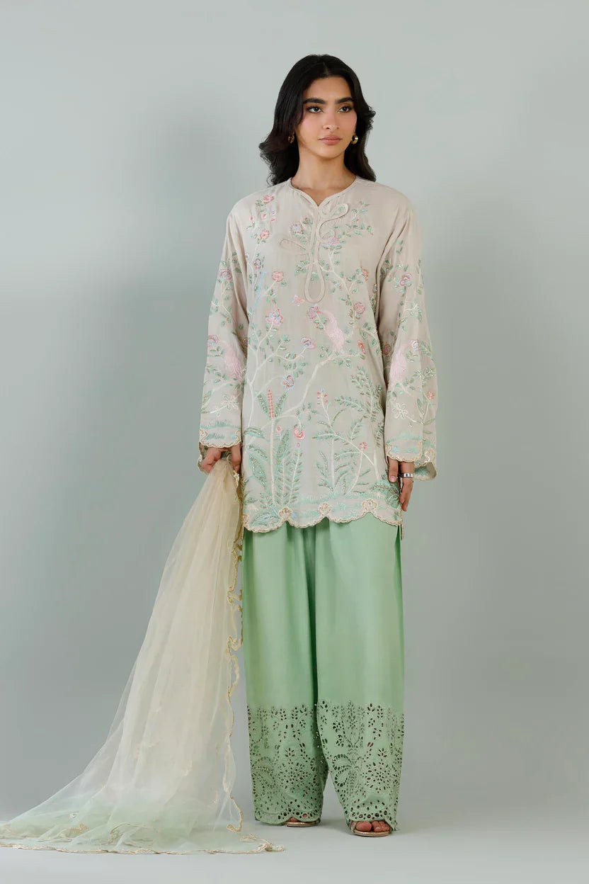 Sana Safinaz Eid Edit '26 - Stitched Embroidered Raw Silk Suit | Ss26exe613p3