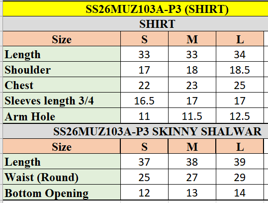 SS26MUZ103AP3 | New Arrivals | Sana Safinaz