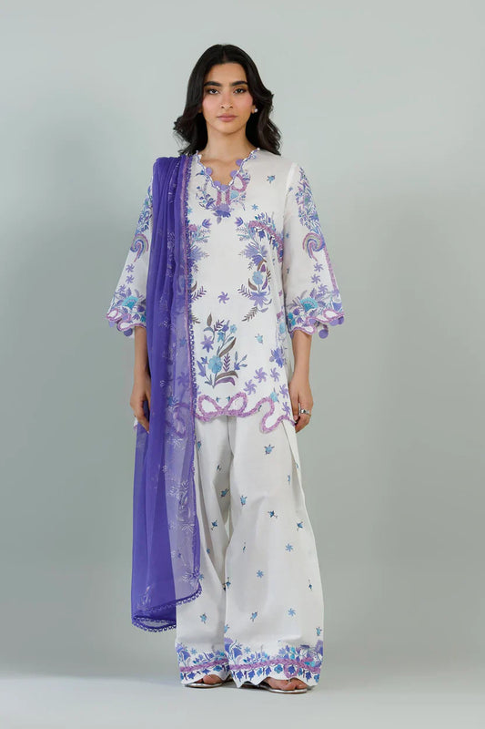 Sana Safinaz Eid Edit '26 - Stitched Embroidered Muzlin Suit | Ss26muz118ap3