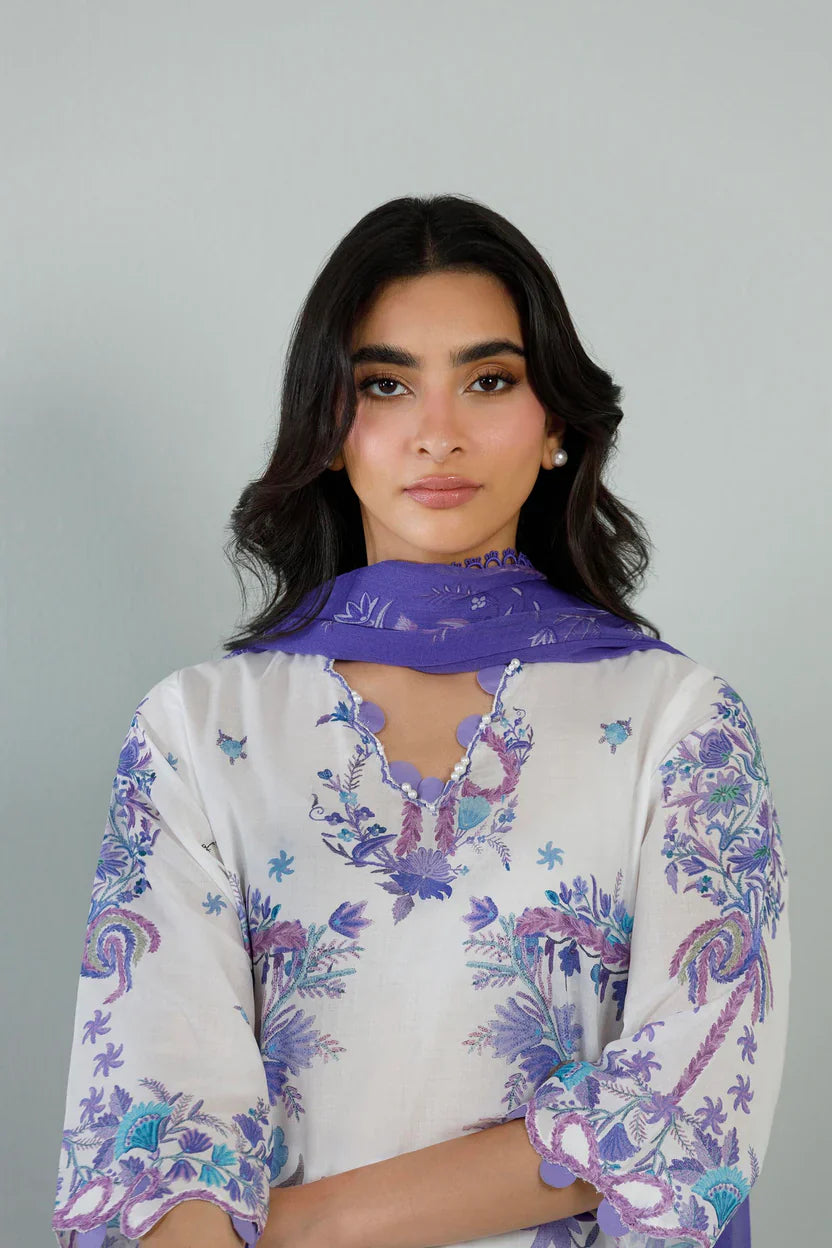 Sana Safinaz Eid Edit '26 - Stitched Embroidered Muzlin Suit | Ss26muz118ap3