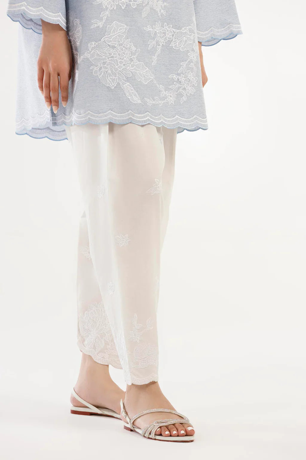 Sana Safinaz Eid Edit '26 - Stitched Embroidered Chambray Shirt+ Shalwar | Ss26sge403p2t
